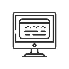 Poster - Modern Computer Icon with Data Display, Minimalist Line Art Design