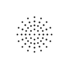Poster - Geometric Arrangement: Symmetrical Cluster of Dark Gray Dots on White Background