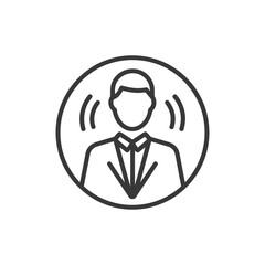 Poster - Minimalist Profile Icon: Man in Suit with Sound Waves