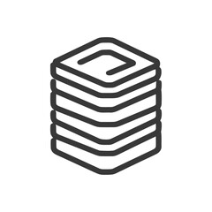 Poster - Stacked Hexagon Icon: Minimalist Design with Bold Outline on White Background