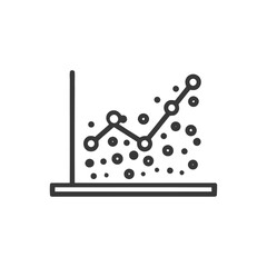 Poster - Ascending Data: Line Graph with Scatter Points on White Background
