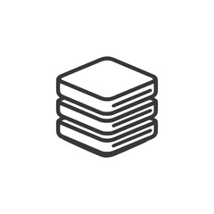Poster - Stacked Square Icon: Three Layers of Rounded Geometry