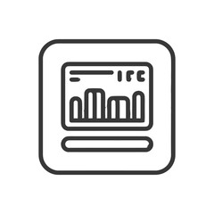 Poster - Digital Bar Graph Display Icon, Rounded Square Frame, Data Visualization