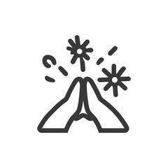 Poster - Praying Hands with Sparkles Icon: Minimalist Graphic for Spirituality and Celebration