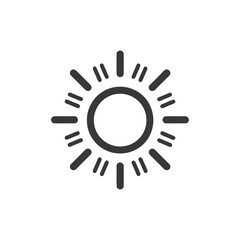 Poster - Minimalist Sun Icon with Short Rays on White Background