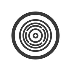 Poster - Concentric Circles with Interrupted Rings: Minimalist Black and White Design