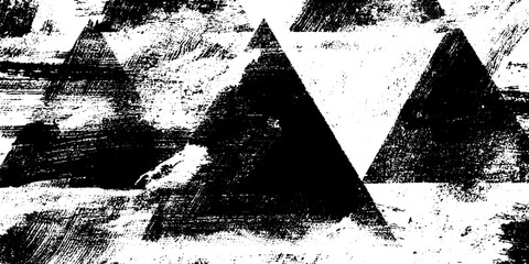 Aufkleber - Seamless warning triangle pattern with grainy distress texture for design