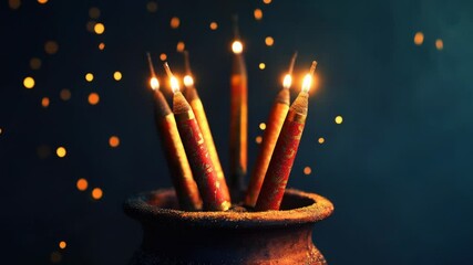 Poster - Sparklers on a table, colorful and ready to light up the night