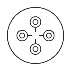 Poster - Abstract Drone Icon: Minimalist Circular Design, Technology Concept, Isolated on White.