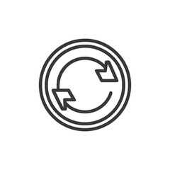 Poster - Circular Arrows: Simple Black and White Refresh Icon Design