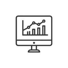 Poster - Monitor Displaying a Line and Bar Graph, Business Analytics Icon