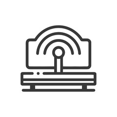 Poster - Minimalist Icon of a Wireless Router with Signal Waves