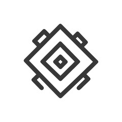 Poster - Geometric Diamond Icon with Extended Corners in Minimalist Style