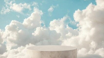 Aufkleber - A pedestal standing alone in a cloudy sky, great for representing freedom or hope