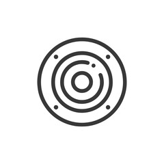 Poster - Concentric Circles with Dots: Minimalist Black and White Design Element