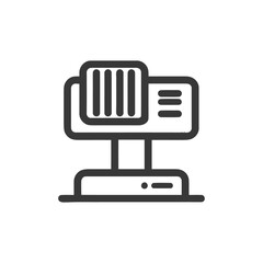 Poster - Modern Minimalist Server Rack Icon on White Background