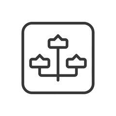 Poster - Hierarchical Structure Icon in Rounded Square Frame, Minimalist Design