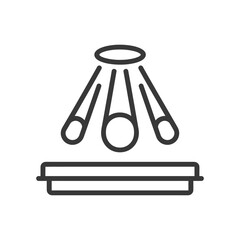 Poster - Levitation Platform Icon: Minimalist Design with Floating Sphere and Light Beams