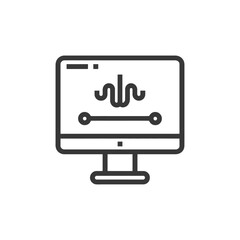 Poster - Monitor Displaying Heartbeat Signal, Medical Technology Icon, Minimalist Design