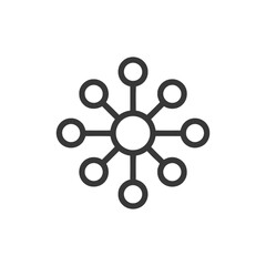 Poster - Minimalist Network Icon: Central Node with Connected Circular Elements