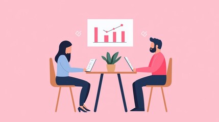 Poster - Business Meeting with Data Analysis and Team Collaboration in Modern Office Setting