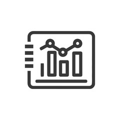Poster - Minimalist Stock Chart Icon with Trend Line and Data Bars