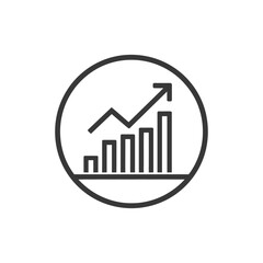 Poster - Ascending Graph in Circle: Business Growth Icon, Upward Trend Symbol