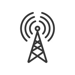 Poster - Minimalist Icon of a Communication Tower with Signal Waves