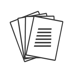 Poster - Stacked Documents Icon: Minimalist Black and White Design for Business