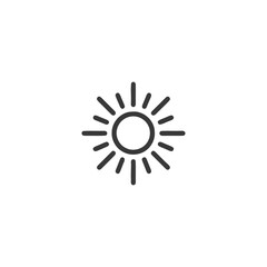 Poster - Minimalist Sun Icon: Simple Graphic Design Element on White Background