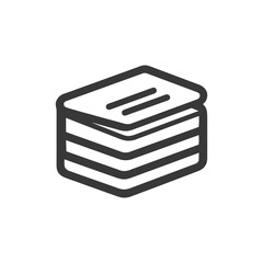 Poster - Stacked Isometric Paper Icon: Minimalist Design with Rounded Edges and Bold Outline