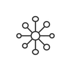 Poster - Network Connection Icon: Central Node with Connected Circles, Minimalist Design