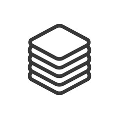 Poster - Stacked Rounded Square Icon: Minimalist Design with Layered Effect