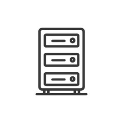 Poster - Minimalist Server Rack Icon: Data Storage and Network Infrastructure