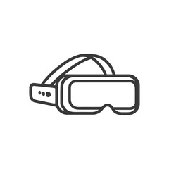 Poster - Minimalist VR Headset Icon: Modern Technology Outline on White