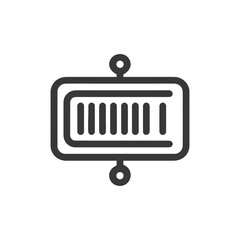 Poster - Abstract Minimalist Line Art Icon: Data Processing, Network Connection, Digital Technology