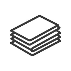Poster - Stacked Papers Icon: Simple, Minimalist Design with Rounded Corners