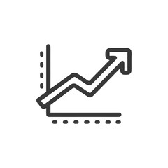Poster - Ascending Arrow Graph: Bold Line Illustration of Growth and Progress