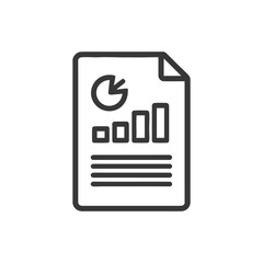 Poster - Financial Report Icon: Pie Chart and Bar Graph on Document