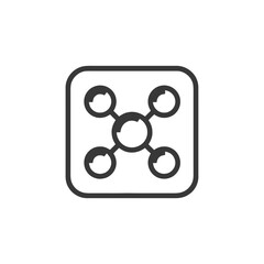 Poster - Molecule Icon in Rounded Square Frame, Simple Vector Design