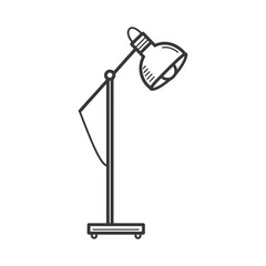 Poster - Minimalist Floor Lamp Illustration with Adjustable Shade and Stand