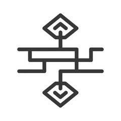 Poster - Abstract Flowchart Icon with Arrows and Interconnected Lines on White Background