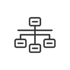 Poster - Simple Hierarchy Icon: Connected Nodes and Flowchart Structure in Minimalist Design