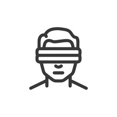 Poster - Minimalist Icon: Person Wearing Virtual Reality Headset, Future Tech