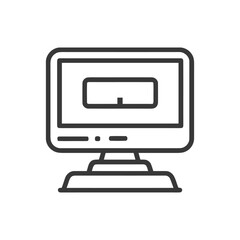 Poster - Retro Computer Icon: Classic Design with Rounded Edges and Simple Lines