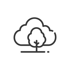 Poster - Minimalist Tree in Cloud Icon, Nature and Technology Fusion