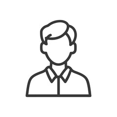 Poster - Faceless Man Icon: Minimalist Line Art Portrait with Shirt Collar Detail