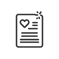 Poster - Heartfelt Document Icon: Minimalist Design with Love and Information