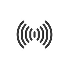 Poster - Minimalist Wireless Signal Icon: Concentric Arcs on White Background