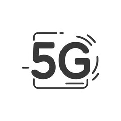 Poster - Bold 5G Icon: Modern Wireless Technology Symbol on White Background.